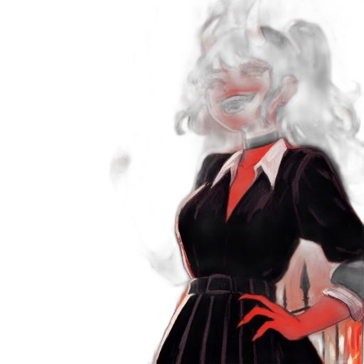 dress, jacket, mask, hair transparent PNG cut-out