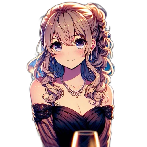 dress, crown, jewelry, staff transparent PNG cut-out