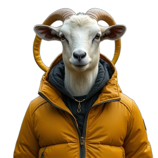 jacket, animal, face, hat transparent PNG cut-out