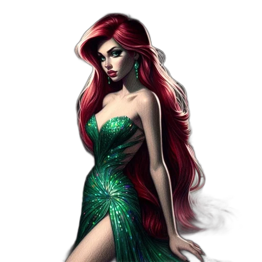 dress, fantasy art, concept art, comic book art transparent PNG cut-out