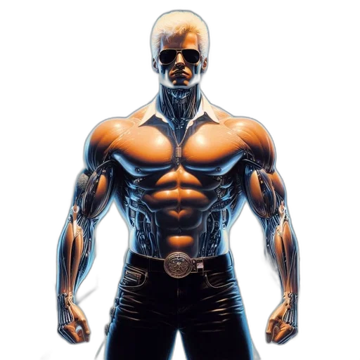 robot, comic book art, concept art, photorealistic transparent PNG cut-out