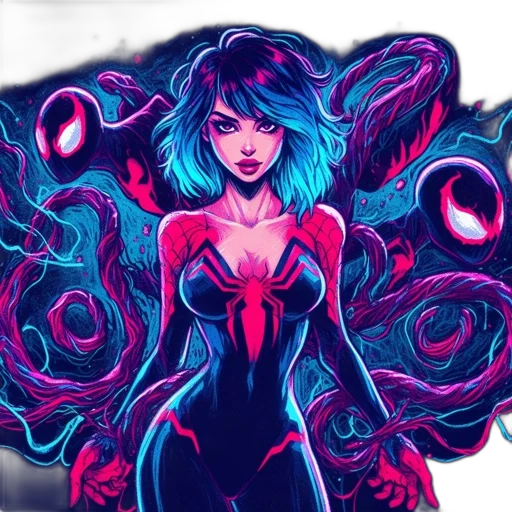 dress, creature, hair, comic book art transparent PNG cut-out