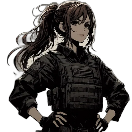jacket, weapon, staff, anime transparent PNG cut-out