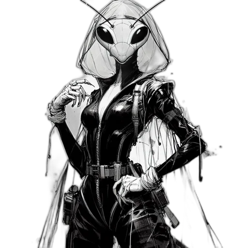 mask, jacket, robot, creature transparent PNG cut-out