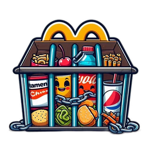 food, pixel art, concept art, colorful transparent PNG cut-out