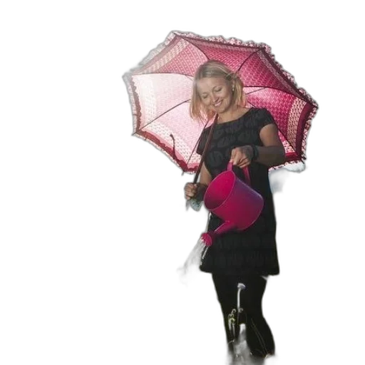 umbrella, staff, rain, woman transparent PNG cut-out