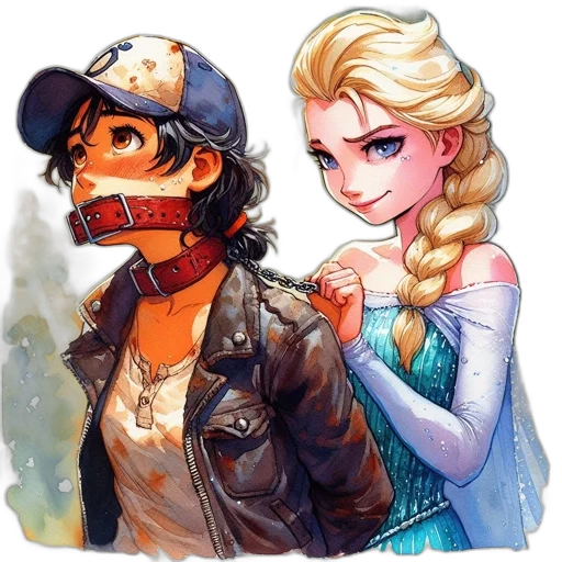 jacket, mask, comic book art, watercolor transparent PNG cut-out