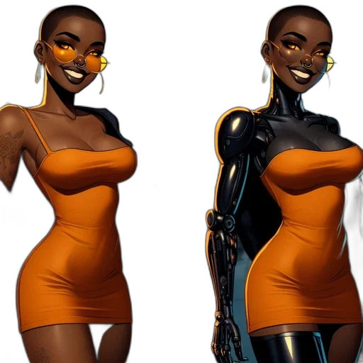 dress, concept art, comic book art, 3d render transparent PNG cut-out