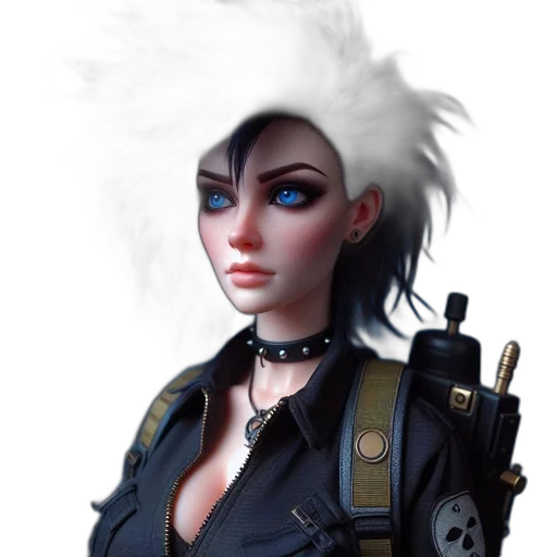 jacket, staff, weapon, cyberpunk transparent PNG cut-out