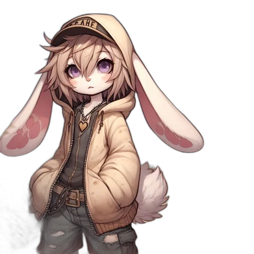 jacket, hat, staff, animal transparent PNG cut-out