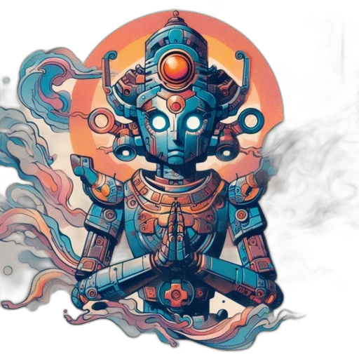 mask, robot, concept art, fantasy art transparent PNG cut-out