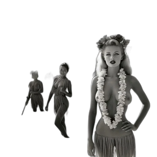 hair, dress, creature, staff transparent PNG cut-out