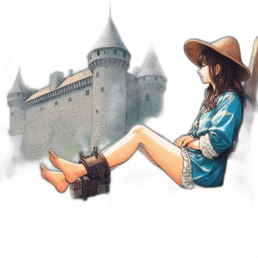 hat, staff, shoes, fantasy art transparent PNG cut-out