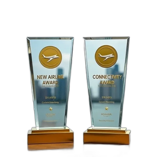 two, identical, glass, trophies transparent PNG cut-out