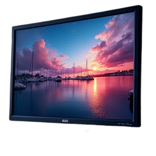 sunset, monitor, aoc, inch transparent PNG cut-out