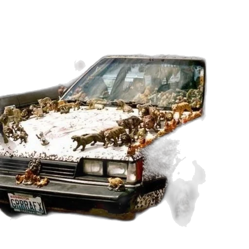 car, photorealistic, leopard, print transparent PNG cut-out