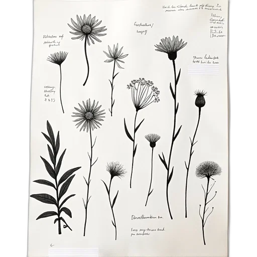 flower, concept art, monochrome, earth tones transparent PNG cut-out