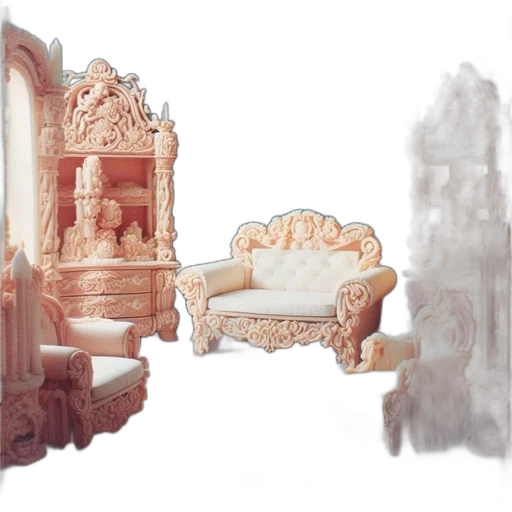 furniture, crown, jewelry, 3d render transparent PNG cut-out