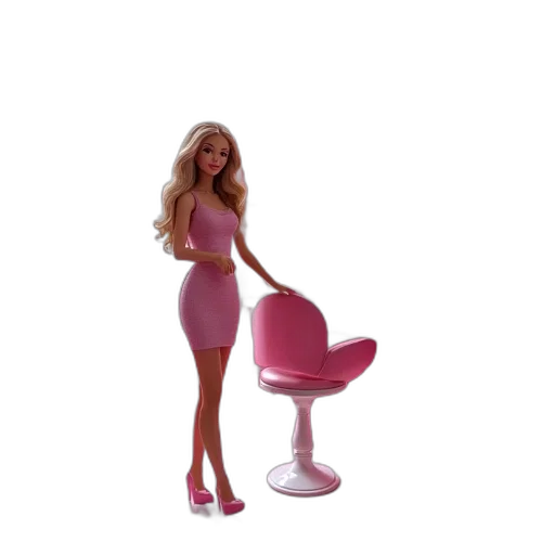 furniture, dress, hair, 3d render transparent PNG cut-out