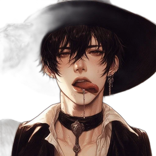 hat, mask, staff, fantasy art transparent PNG cut-out