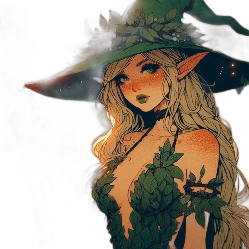 hat, dress, dragon, staff transparent PNG cut-out