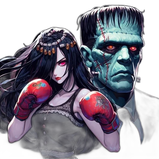 comic book art, concept art, fantasy art, cyberpunk transparent PNG cut-out