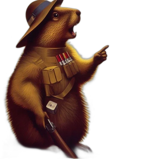 staff, hat, animal, weapon transparent PNG cut-out
