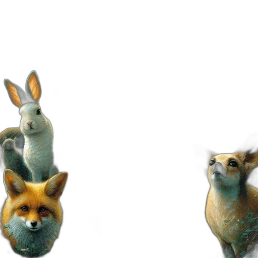 animal, 3d render, concept art, photorealistic transparent PNG cut-out