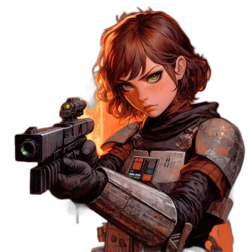 weapon, robot, staff, face transparent PNG cut-out