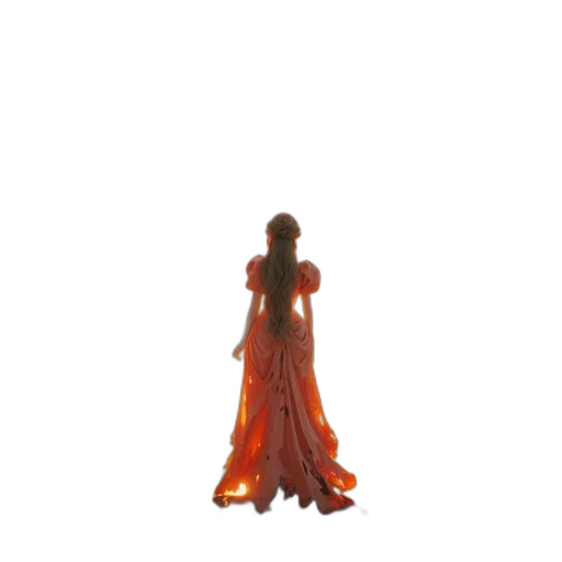 dress, staff, hair, jewelry transparent PNG cut-out