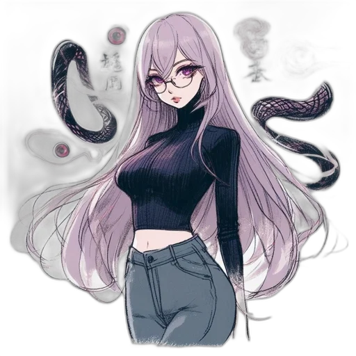 creature, hair, staff, mask transparent PNG cut-out