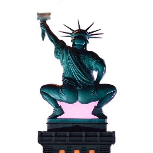 furniture, vaporwave, concept art, 3d render transparent PNG cut-out