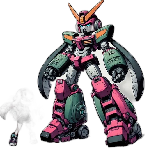 robot, weapon, concept art, 3d render transparent PNG cut-out