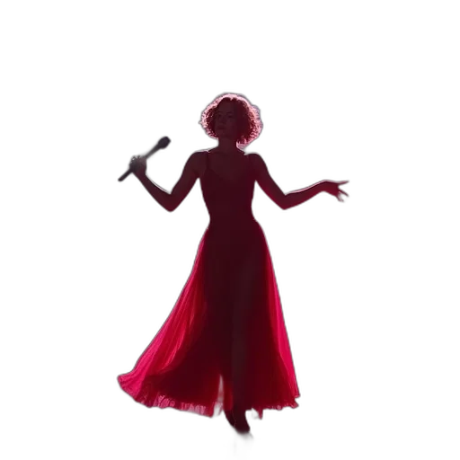 dress, staff, crown, hair transparent PNG cut-out