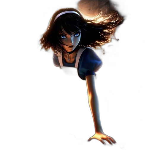 hair, dress, comic book art, concept art transparent PNG cut-out