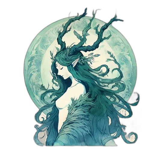 dragon, creature, dress, tree transparent PNG cut-out