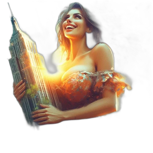 dress, weapon, staff, fantasy art transparent PNG cut-out