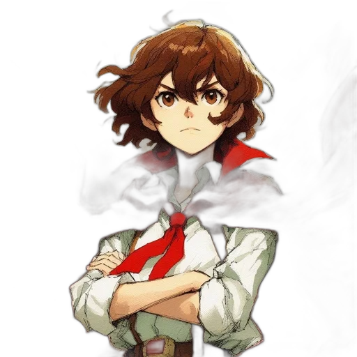 jacket, staff, weapon, face transparent PNG cut-out