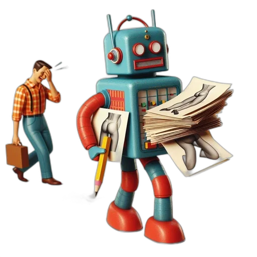 robot, 3d render, concept art, illustration transparent PNG cut-out