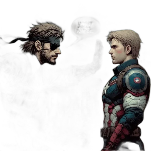 face, concept art, comic book art, pixel art transparent PNG cut-out