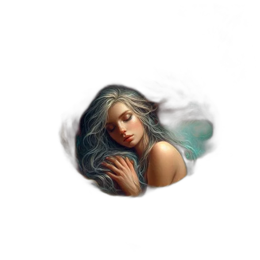 jewelry, face, fantasy art, oil painting transparent PNG cut-out