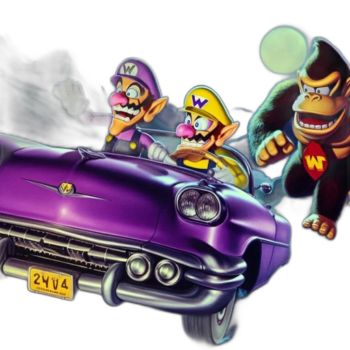 car, concept art, comic book art, 3d render transparent PNG cut-out