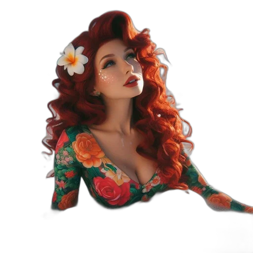 dress, crown, flower, photorealistic transparent PNG cut-out