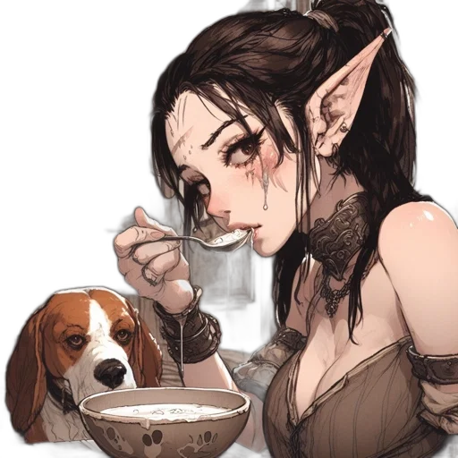 food, creature, animal, fantasy art transparent PNG cut-out