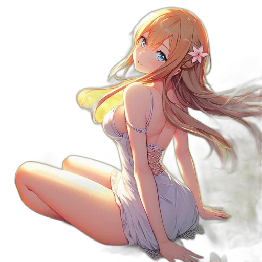 dress, flower, staff, weapon transparent PNG cut-out