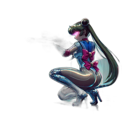 robot, dress, weapon, staff transparent PNG cut-out