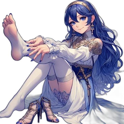 dress, shoes, staff, fantasy art transparent PNG cut-out