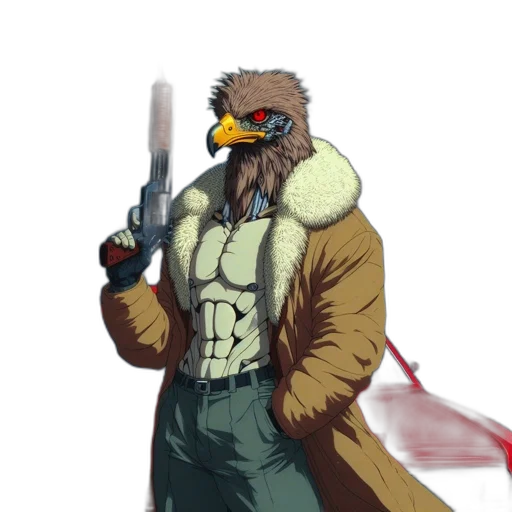 staff, jacket, animal, weapon transparent PNG cut-out
