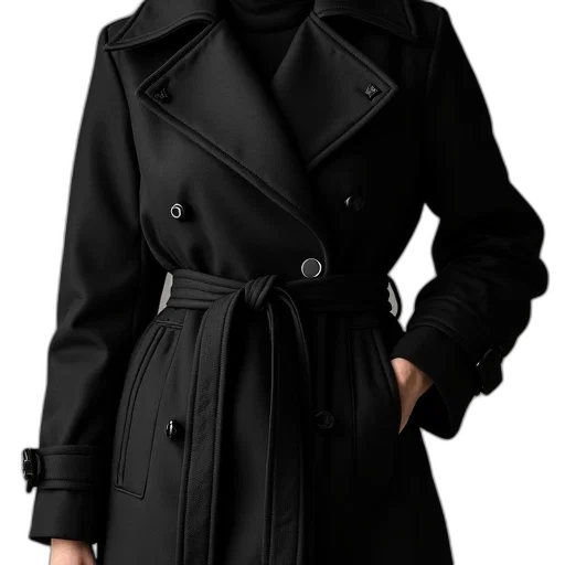 jacket, dress, dark, monochrome transparent PNG cut-out