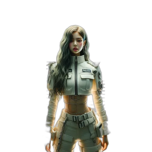 robot, jacket, concept art, cyberpunk transparent PNG cut-out